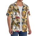 thumbnail image 2 of Rateoe Watercolor Dogs Print Mens Front Pocket Hawaiian Shirts Casual Shirts Short Sleeve Button Down Beach Tropical Shirts-4X-Large, 2 of 5