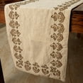 thumbnail image 4 of The HomeCentric Chemin de Table Designer 14 x 36 Pouces Beige Broderie Perlée à la Main sur Tissu en Lin - Ancre, 4 of 4