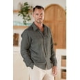 thumbnail image 2 of NOVICA Men's linen shirt, 'Wish List in Sage', 2 of 10