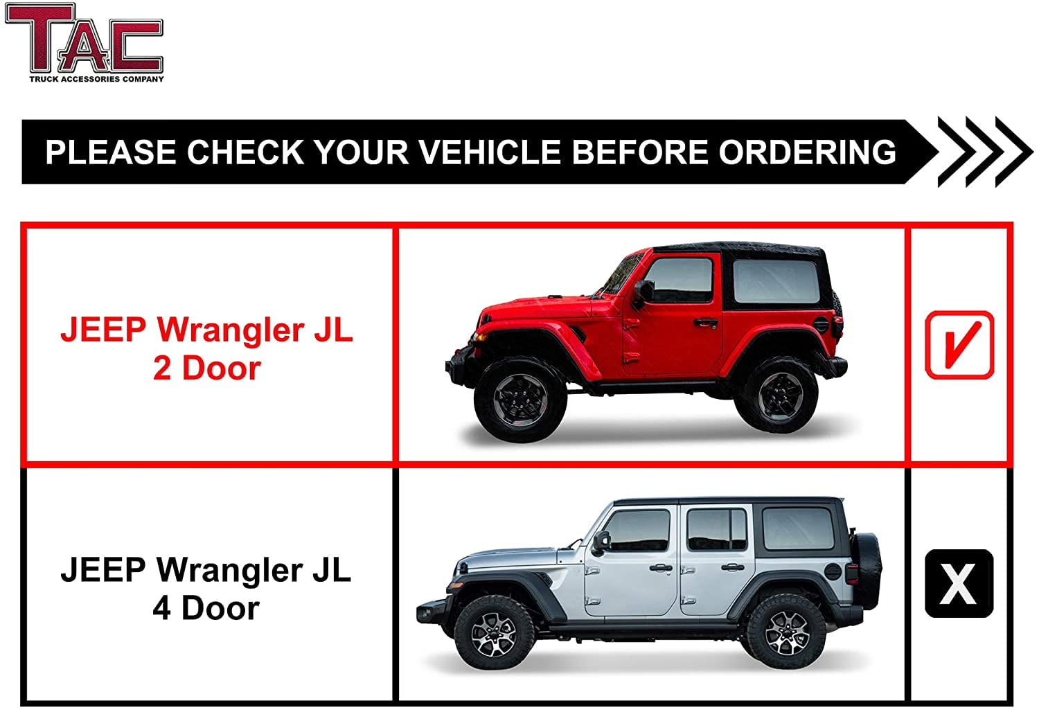 TAC 4.25" Side Steps Fit 2018-2025 Jeep Wrangler JL 2 Door SUV Nerf Bars Running Boards Rock Slider Off Road Exterior Accesories Texture Black 2pcs