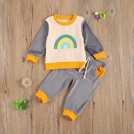

One opening Children’s Suit Pullover T-shirt and Elastic Lace-up Long Pants
