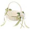 thumbnail image 2 of Wedding Tabletop Handheld Flower Basket Bridal Flower Girl Basket White Storage Handheld 1Pcs, 2 of 4