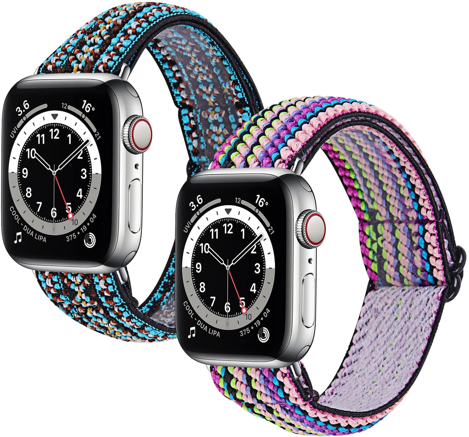 2 Pack Elastic Band Compatible with Apple Watch 38mm 40mm 41mm 45mm
