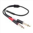 thumbnail image 2 of 2X Adaptador de 3,5 mm una Doble de 6,5 mm Cable Auxiliar de Audio de 3,5 mm Doble 6,35 1/4 de Pulgada Mono una EstéReo Cable Auxiliar de 1/8 de Pulgada y 3,5 mm, 2 of 5