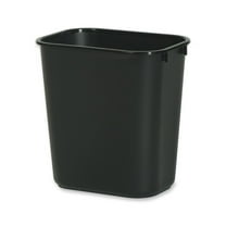 Rubbermaid Commercial Standard Wastebasket, 12.1" x 8.1" x 11.4", Black