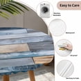 thumbnail image 3 of Blue Wooden Grain Round Tablecloth for 36-44 Inch Tables, Fitted Table Cover with Elastic Edge, Farmhouse Country Abstract Art Waterproof Outdoor Table Cloth Protector for Patio Garden Dinner Picnic, 3 of 9