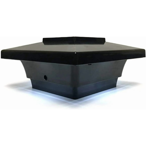 Solar Post Cap 5x5 Black Low Profile 4 SMD White LED Light (2 Pack) PL252B