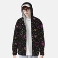 thumbnail image 2 of Balery Heart and Stars Sudadera ligera de manga larga con capucha y protección solar UPF 50+ para hombre y mujer, ideal para pesca y running-Medium, 2 of 6