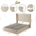 thumbnail image 5 of Velets Eva Mid-Century Modern Soft Padded Upholstered Platform Storage Bed Frame w/Hydraulic Gaslift Storage, Sturdy Wood Slat System & Smart Under-Bed Storage (Dark Gray, Queen), 5 of 6