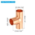 thumbnail image 2 of Uxcell 3/8 Inch ID Tee Copper Fitting, 8 Pack 3 Way Welding Joint Pressure Pipe Fitting with Sweat Connection for HVAC, 2 of 6