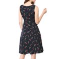thumbnail image 2 of Allegra K Women's Sleeveless Vintage Cherry Print A-line Midi Dress, 2 of 6