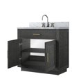thumbnail image 6 of Abbey 36 in W Black Oak Single Vanity, Carrara Marble Top and Faucet Set, 6 of 8