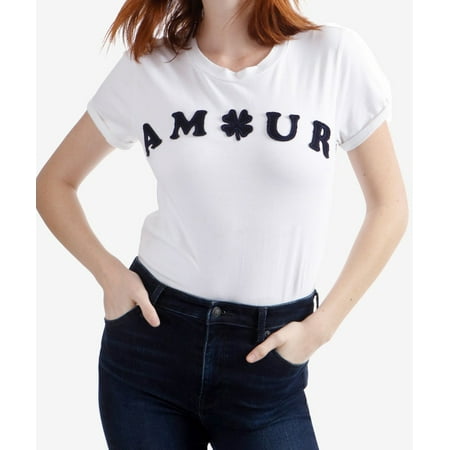 Womens Large Amour-Applique Tee-Shirt Top L