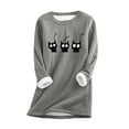 thumbnail image 3 of Women's Pullover With Print Comfortable Round Neck Winter Homewear Sweater Womens Lightweight Thermal Top Women Thermal Top Lined Mens Base Layer Shirt Thermal Long Sleeve Shirt Thermal Top And Bottom, 3 of 3