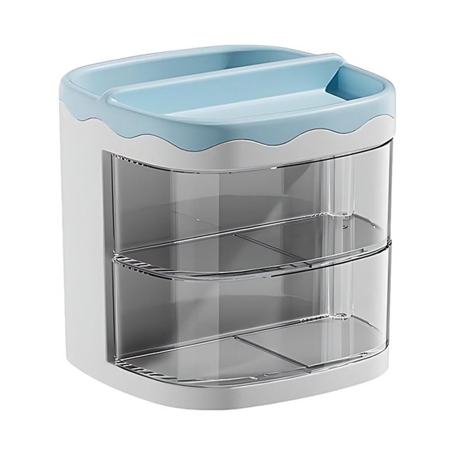 Matsuzay Exquisito soporte para bolígrafos para una fácil organización de artículos de papelería y productos de maquillaje de varias capas. Almacenamiento y organización del hogar azul glaciar
