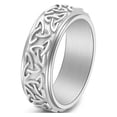 thumbnail image 3 of Stainless Steel Celtic Triangle Knot Turnable Ring Neutral Style Men's Personality Jewelry Circumference: 57mm Diameter: 18.2mm -1 item Gold, 3 of 10