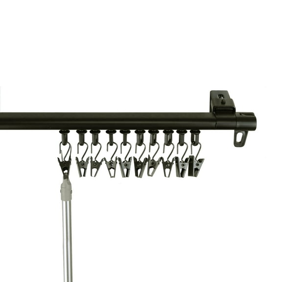 Adjustable Curtain Track Rod 48-84" - Black