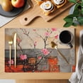 thumbnail image 2 of Plum Blossom Placemats Set of 4, Retro Flowers Country Nostalgic Placemats for Dining Table, Place Mats for Kitchen Tabletop, Waterproof Wipeable Dining Table Mats Set, 2 of 9