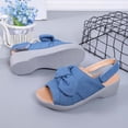 thumbnail image 4 of Lolmot Summer Bow Platform Sandals for Women Casual Fish Mouth Open Toe Slingback Slipper Solid Comfortable Hook-and-Loop Beach Shoes Sandalias, 4 of 5