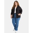 thumbnail image 2 of Time and Tru Women's and Women's Plus Zip Up Fleece Jacket with Hood, Sizes XS-4X, 2 of 5