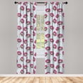 thumbnail image 3 of Ambesonne Sugar Skull Curtains, Pink Roses and Heads, Pair of 28"x95", Pale Blue Pink Green, 3 of 5