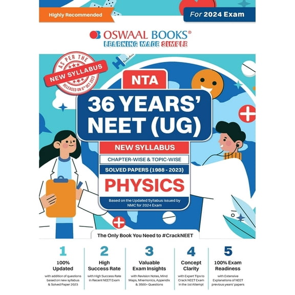 Oswaal NEET (UG) 36 Years Chapter-wise Topic-wise Solved Papers Physics For 2024 Exams ( New Edition), (Paperback)