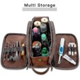 thumbnail image 1 of Water-resistant Leather Toiletry Bag For Men Large Travel Wash Bag Shaving Dopp Kit Bathroom Gym Toiletries Makeup Organizer With Free Wet Dry GuanGua, 1 of 3
