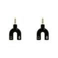 thumbnail image 4 of sweethay Divisor de audio de 3,5 mm Tipo U Interfaz de conector estéreo 2 en 1 Convertidor de sonido Auriculares Altavoces Accesorios para tabletas negro negro 2piezas, 4 of 5