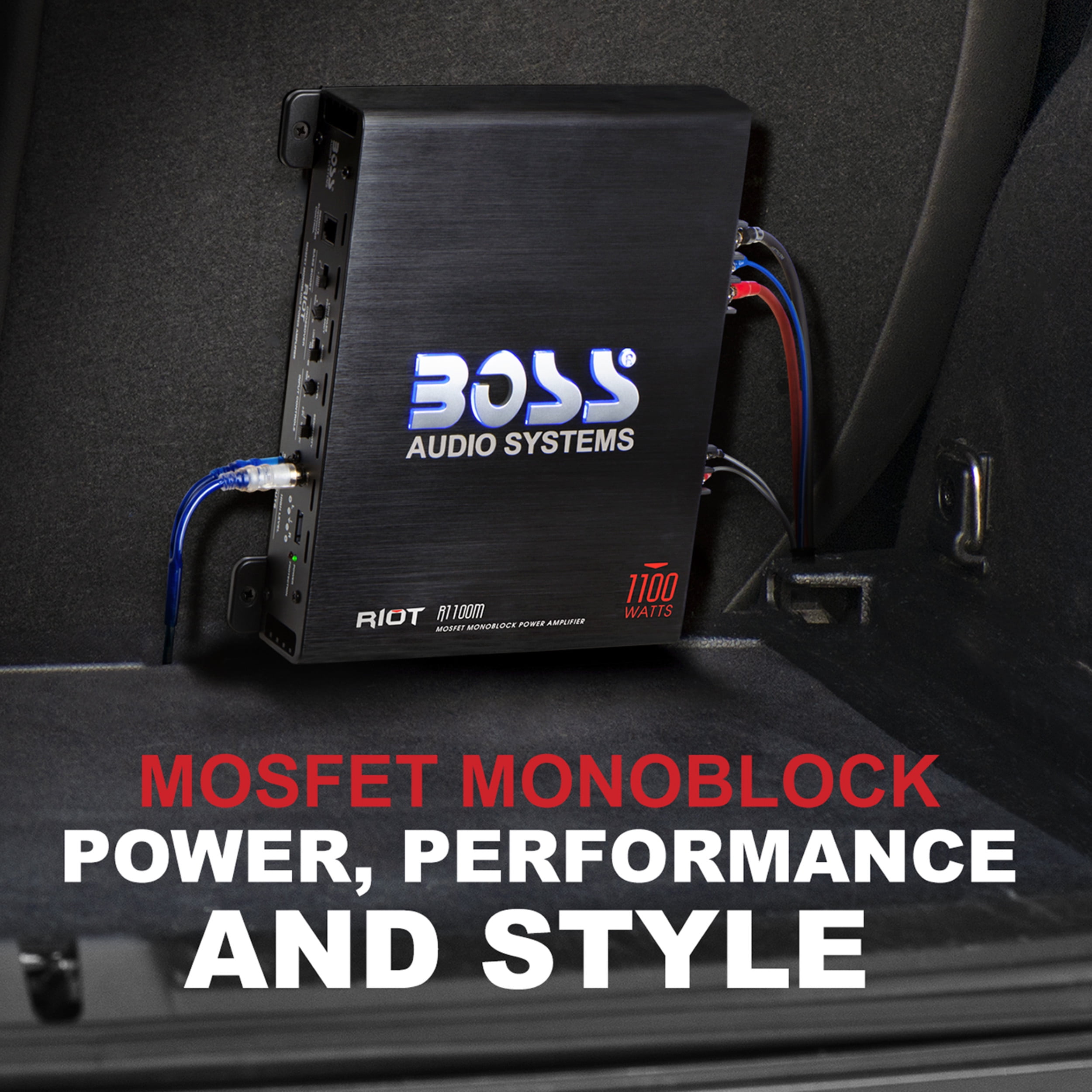 BOSS Audio Systems R1100MK 1100 Watt Monoblock Car Amplifier, 8 Gauge Wiring Kit