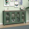 thumbnail image 2 of FESTIVO 63" Vintage Style Wood Kitchen Accent Buffet Sideboard Cabinet - 63" in Width Green, 2 of 5
