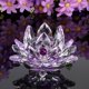 thumbnail image 4 of Flor de loto de cristal, diámetro 100 mm, para decoración del hogar, regalo ideal para cumpleaños, fiestas (púrpura) Sincero Electrónica, 4 of 5