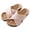 Blush Pink, variant on Women’s Cross Strap Slide Sandals Denim Open Toe Comfort Slippers Cork Footbed Casual Summer Indoor Outdoor Footwear