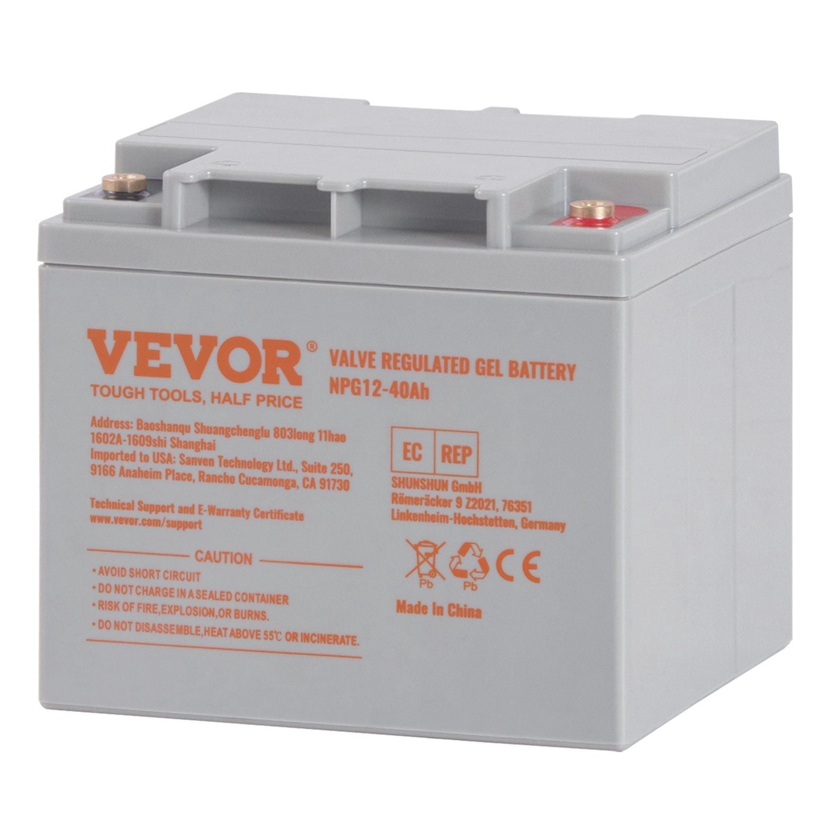 Marine Deep Cycle Battery 12V 40AH, AGM Rechargeable for Mobility Scooters, Go-Karts, UL Certified