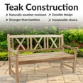 thumbnail image 2 of Sunnydaze 2-Person Cross-Back Outdoor Teak Wooden Garden Bench, 2 of 11
