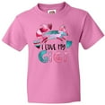 thumbnail image 3 of Inktastic I Love My Gigi Pink and Blue Fox with Hearts Youth T-Shirt, 3 of 5