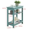 thumbnail image 5 of Kings Brand Furniture - Slim Wood Side End Table with Storage Shelves & Pull-Out Tray, Nightstand for Bedroom, Living Room, Teal, 5 of 5