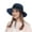 Navy, variant on Wide Brim Straw Sun Hat with Black Ribbon Bow Adjustable Chin Strap Inner Sweatband for Outdoor and Travel Use - Pink