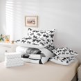 thumbnail image 6 of jejeloiu Kawaii Bowknot Bow 7 Pieces Bedding Comforter Set,Chic Ribbon Bowtie Full Bedding Set,White Black Fitted Sheet Flat Sheet For Girl Breathable Home Decor Reversible, 6 of 8