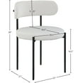 thumbnail image 3 of Meridian Furniture Beacon Cream Faux Leather and Boucle Fabric Dining Chair, 3 of 9