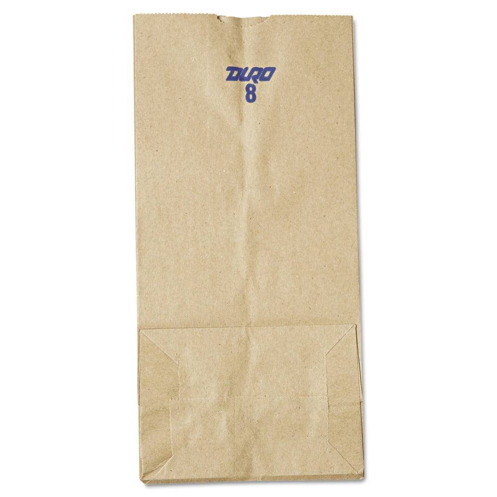 #8 Kraft 35 lbs. Capacity 6.13 in. x 4.17 in. x 12.44 in. Grocery Paper Bags (500-Piece/Bundle)