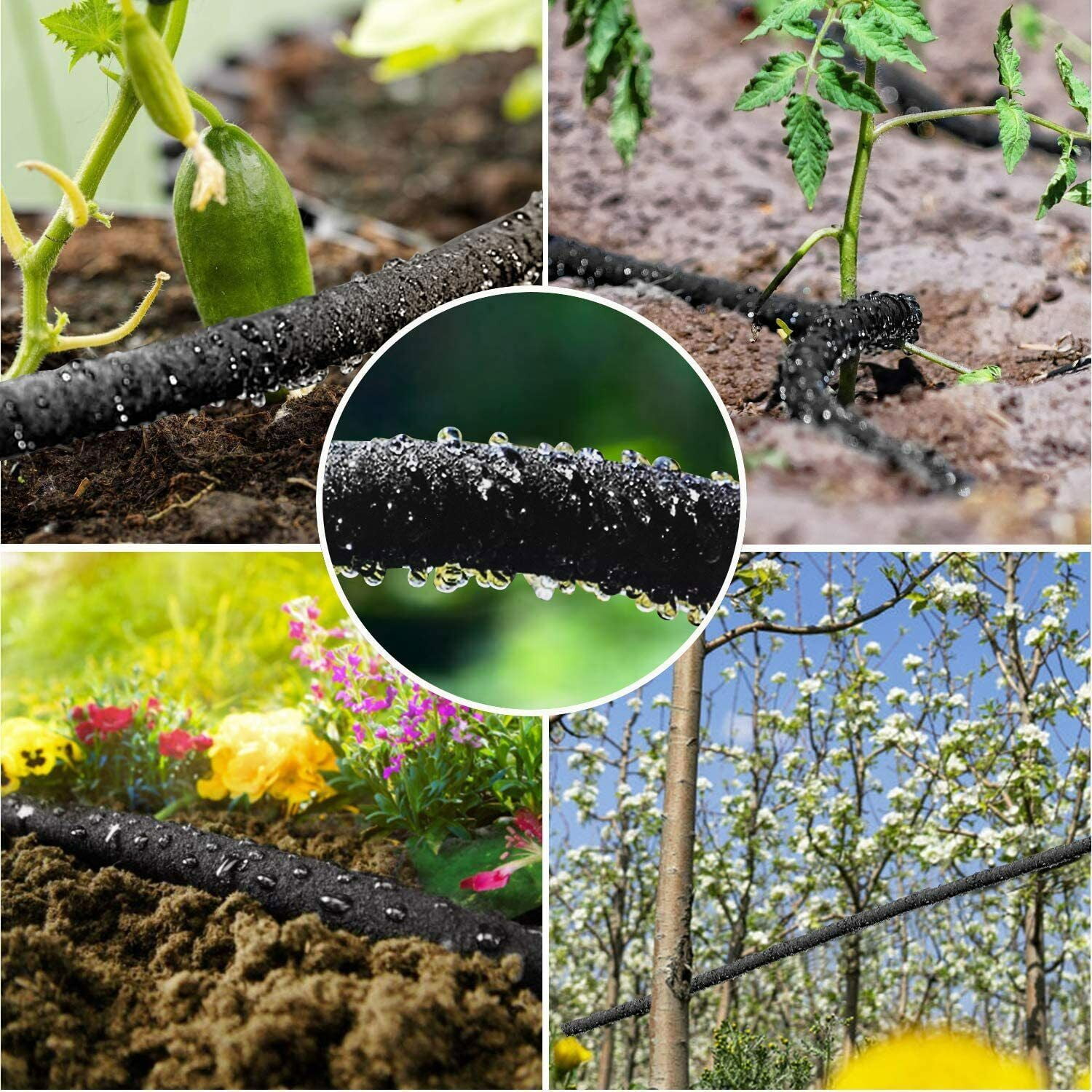 1/2” Soaker Hose 25FT for Garden Beds, Heavy Duty Soaker Hoses for Foundation Watering 70% Water Saving Drip Hose Irrigation for Lawn Landscaping Garden