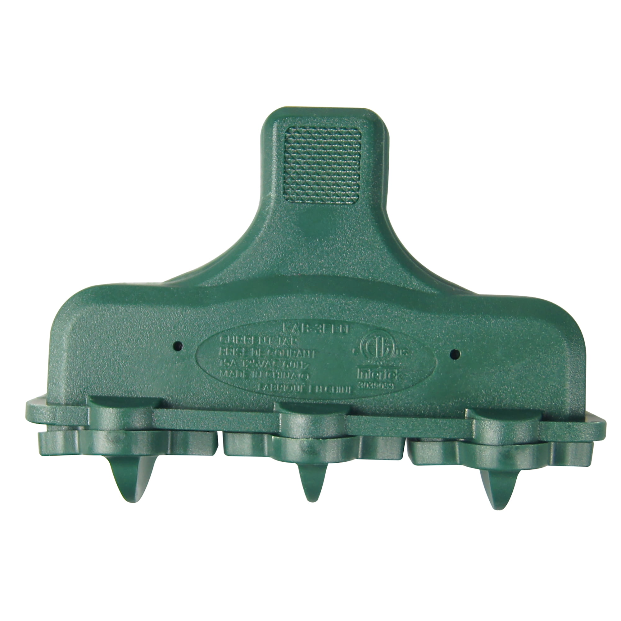 Hyper Tough Indoor/Outdoor 3 Grounded Outlet Wall Adapter with Safety Cover, Green, 1875W