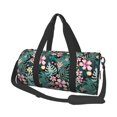 thumbnail image 2 of Xecao Rose Flowers print Round Travel Duffel Bag is a foldable gym bag with an inner pocket, perfect for travel sports, 2 of 8