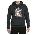 thumbnail image 2 of Wild Bobby, Awesome Dabbing Dab Rainbow Unicorn Fantasy, Streetwear, Unisex Graphic Hoodie Sweatshirt, Heather Black, Large, 2 of 3