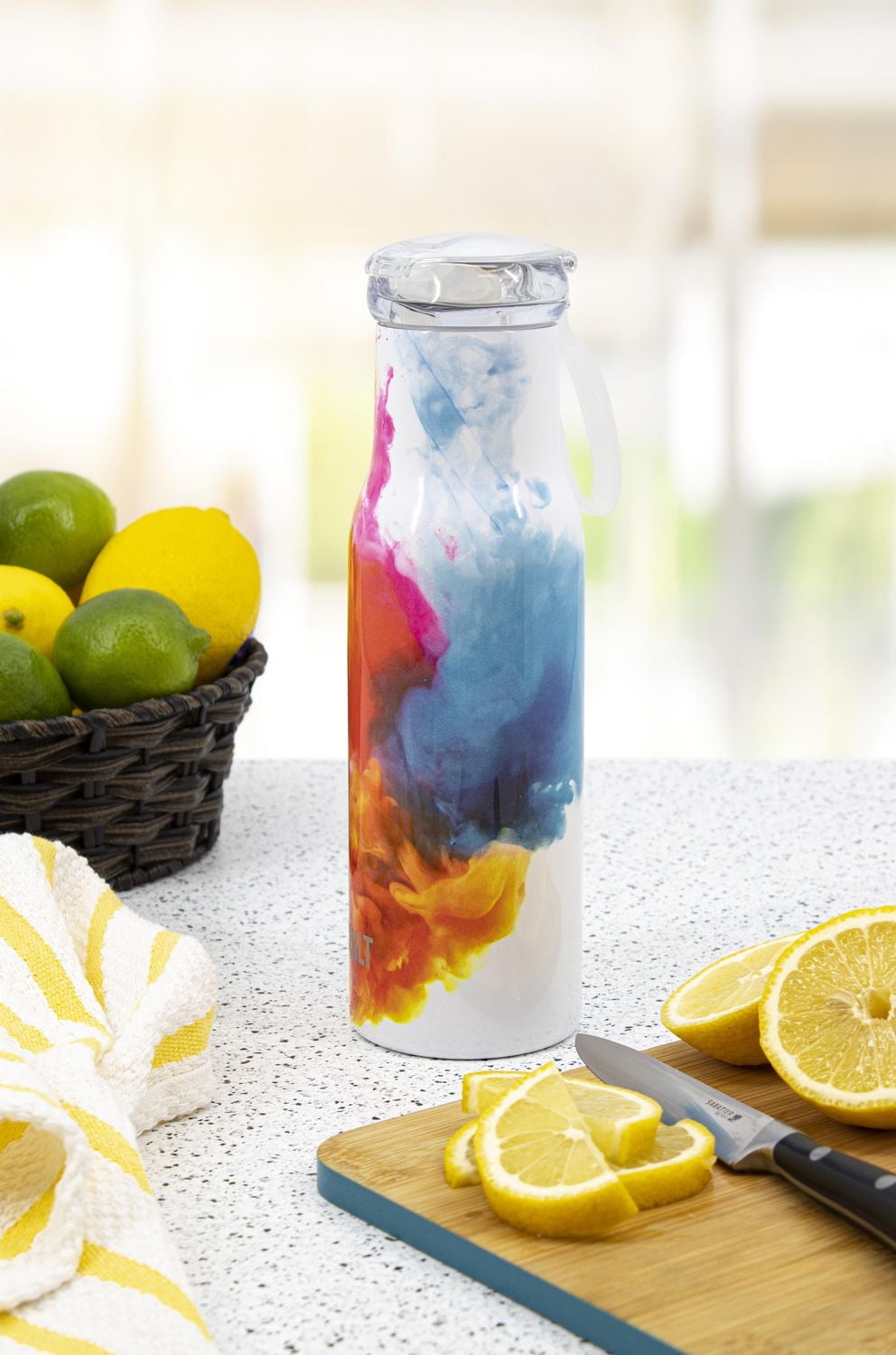 Bouteille à Couvercle Rabattable en Acier Inoxydable Scellée sous vide à Double Paroi de 18 oz