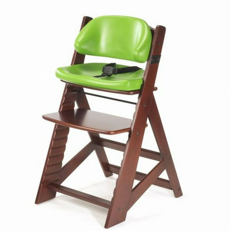 Keekaroo Height Right Kids Chair Mahogany with Lime Comfort Cushions