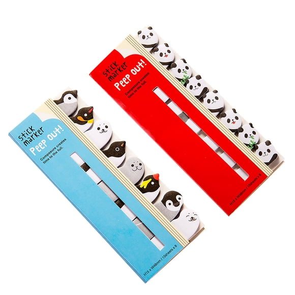2PCS DIY Memo Pad Self-Stick Paper Note Kawaii Cartoon Animal Bamboo Panda Bear Penguin Sticker Office School Supplies