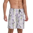 thumbnail image 2 of Fotbe Lavender Flowers Pantalones Cortos de Pijama para Hombre, Ropa de Dormir, Pantalones de Pijama Cortos para Hombre-Large, 2 of 6