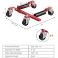 thumbnail image 2 of Car Wheel Dolly with Tire Jack 1500 lbs Capacity Portable Trailer Dolly with Pedal Jack 12in Wheel Support Vehicle Positioning Dolly for Auto Repair and Moving Set of 2 Red, 2 of 8