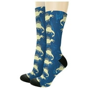 ThisWear Hanukkah Funny Dinosaur Hanukkah Menorah-Saurus 1-Pair Novelty Crew Socks